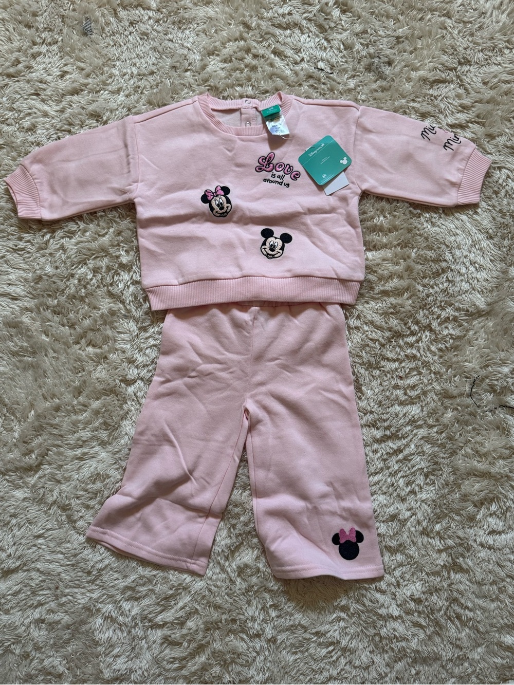 Kids Pink Minnie Mouse Two-Piece Pajama Set